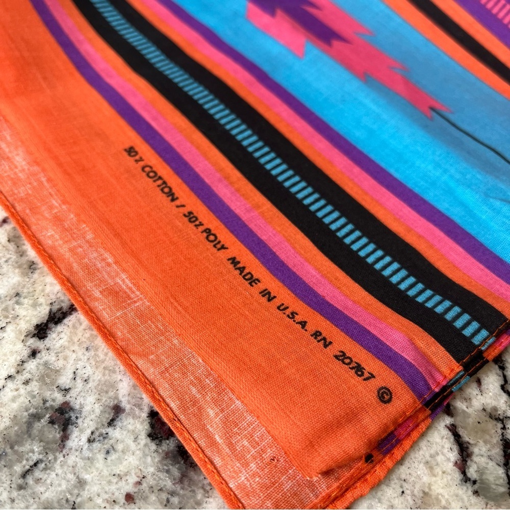 🩷💙🧡Vintage Wamcraft Cotton Bandana (2 of 2) - Picture 2 of 3